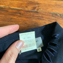 Load image into Gallery viewer, ss1996 Yohji Yamamoto Navy Wool Gaba Floral Cutout Shirt - Size XL