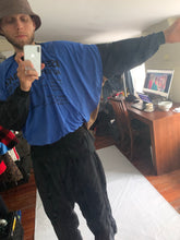 Load image into Gallery viewer, aw1987 Issey Miyake Blue Nylon Circle Pattern Staff Crewneck - Size OS
