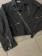 Load image into Gallery viewer, 1990s Armani Faded Grey Cotton Biker Jacket - Size M