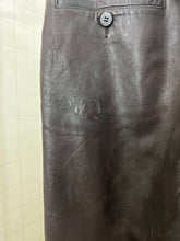 Load image into Gallery viewer, aw1996 Issey Miyake Brown Leather Moto Trousers with Ribbed Knee Panels - Size M