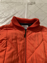 Load image into Gallery viewer, 1990s Armani Cropped Quilted Chevron Iridescent Orange Bomber Jacket - Size L