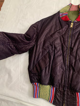 Load image into Gallery viewer, ss1993 Yohji Yamamoto Quilted Cropped Bomber with Ethnic Knitted Ribbing Details - Size OS