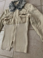 Load image into Gallery viewer, 1990s Dexter Wong Super Cropped Faux Collared Bomber Jacket with Extended Hem Ribbing - Size M