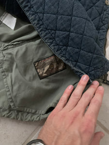 1990s Armani Faded Seafoam Green Military Parka with Removeable Quilted Lining - Size XL