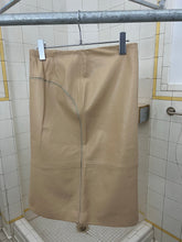 Load image into Gallery viewer, 2000s Mandarina Duck Beige Leather Skirt with Contrasting Mesh Detailing - Size XS
