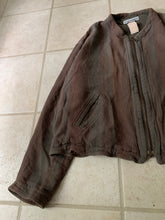 Load image into Gallery viewer, 1990s Armani Cropped Linen Collarless Swing Jacket - Size XL