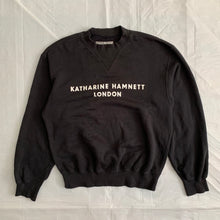 Load image into Gallery viewer, 1990s Katharine Hamnett Logo Crewneck with Articulated Neck and Cuff Ribbing - Size L
