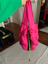 Load image into Gallery viewer, ss2004 Issey Miyake Futuristic Deformed Pink Neoprene Backpack / Tote Bag with Transparent Piping Trim - Size OS