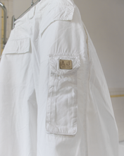 Load image into Gallery viewer, 1990s Armani White Pants with Cargo Pockets on the Shin - Size S