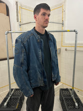 Load image into Gallery viewer, Vintage Padded Denim Moto Jacket - Size L