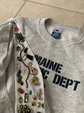 Load image into Gallery viewer, ss2021 Per Gotesson Slashed Vintage "Maine Athletic Dept." Crewneck with Vintage Jewelry - Size L/XL