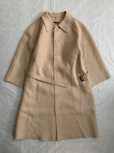 Load image into Gallery viewer, aw1995 Yohji Yamamoto Beige Raw Cut Wool Overcoat - Size OS