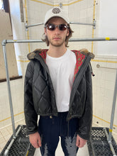 Load image into Gallery viewer, 1990s Armani Quilted Leather Cropped Jacket with Fur Hood - Size S