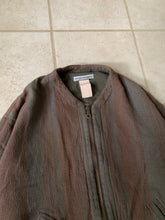 Load image into Gallery viewer, 1990s Armani Cropped Linen Collarless Swing Jacket - Size XL