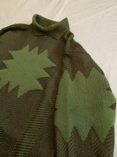 Load image into Gallery viewer, 1980s Issey Miyake Green Wool Turtleneck Sweater with Embossed Graphic - Size L