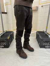 Load image into Gallery viewer, aw1996 Issey Miyake Brown Leather Moto Trousers with Ribbed Knee Panels - Size M