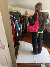 Load image into Gallery viewer, ss2004 Issey Miyake Futuristic Deformed Pink Neoprene Backpack / Tote Bag with Transparent Piping Trim - Size OS