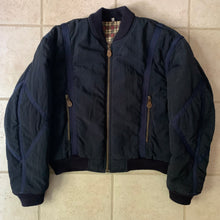 Load image into Gallery viewer, 1990s Armani Textured Nylon Bomber with Blue Contrast Seam Detail - Size XL