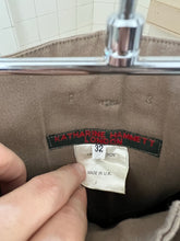 Load image into Gallery viewer, 1980s Katharine Hamnett Twill Khaki Baggy Trousers with Waist Synch and Tapered Cuff - Size L