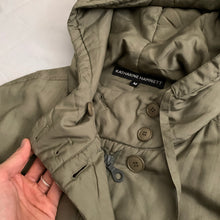 Load image into Gallery viewer, 1990s Katharine Hamnett Khaki Silk Military Parka - Size XL