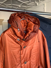Load image into Gallery viewer, aw1994 Issey Miyake Translucent Burnt Orange Oversize Long Coat with Packable Hood - Size L