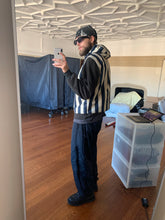 Load image into Gallery viewer, 1990s Armani Navy Pinstripe Oversized Hooded Vest - Size XL