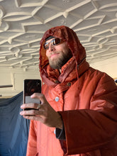 Load image into Gallery viewer, aw1994 Issey Miyake Translucent Burnt Orange Oversize Long Coat with Packable Hood - Size L