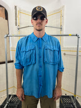 Load image into Gallery viewer, 1980s Katharine Hamnett Blue Silk Cargo Shirt - Size M