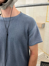 Load image into Gallery viewer, 2000s Mandarina Duck Blue Knit Tee with Jersey Sleeves - Size M
