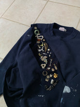 Load image into Gallery viewer, ss2021 Per Gotesson Slashed Vintage Paint Splattered Crewneck with Vintage Jewelry - Size S/M