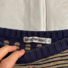 Load image into Gallery viewer, 1990s Armani Wavy Navy Cotton Jumper - Size XL