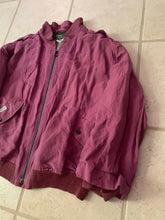 Load image into Gallery viewer, 1990s Armani Iridescent Magenta Linen Bomber with Cuff Detailing - Size S