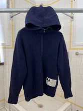 Load image into Gallery viewer, 1990s Final Home Knitted Hoodie with Nylon Sleeve Detail - Size M