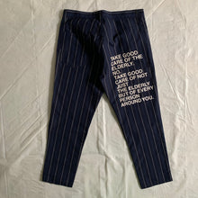 Load image into Gallery viewer, ss2002 Junya Watanabe Pinstripe Navy Poem Pants - Size M