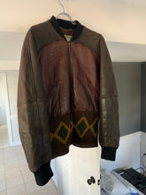 Load image into Gallery viewer, 1990s Armani Cropped Leather Bomber Jacket with Exaggerated Ribbing Hem - Size M
