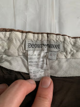 Load image into Gallery viewer, 1990s Armani Faded Mud Brown Trousers with Side Seam Zipper Pocket - Size L