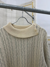 Load image into Gallery viewer, 1980s Marithe Francois Girbaud x Maillaparty Wavy Stripe Sweater with Neck Shoulder Seam Buttons - Size XL