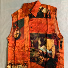 Load image into Gallery viewer, ss2004 Yohji Yamamoto Orange Silk Asian Motif Sleeveless Shirt - Size XL