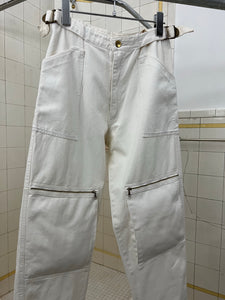 1980s Armani White Twill Flight Pants - Size XS