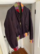 Load image into Gallery viewer, ss1993 Yohji Yamamoto Quilted Cropped Bomber with Ethnic Knitted Ribbing Details - Size OS