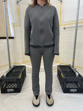 Load image into Gallery viewer, 2000s Mandarina Duck Slate Grey Cropped Contemporary Textured Zipper Cardigan - Size XS