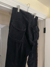 Load image into Gallery viewer, 2000s Armani Deep Black Articulated Corduroy Carpenter Pants - Size M