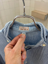 Load image into Gallery viewer, 1980s Marithe Francois Girbaud x Closed Textured Chambray Shirt with Buttoned Mandarin Collar - Size M