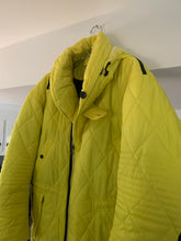 Load image into Gallery viewer, aw1993 Issey Miyake Quilted Yellow Nylon Moto Parka with Wrap Neck and Packable Hood - Size L
