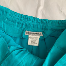 Load image into Gallery viewer, 2000s Armani Teal Linen Technical Trousers with Lampo Zippers - Size M