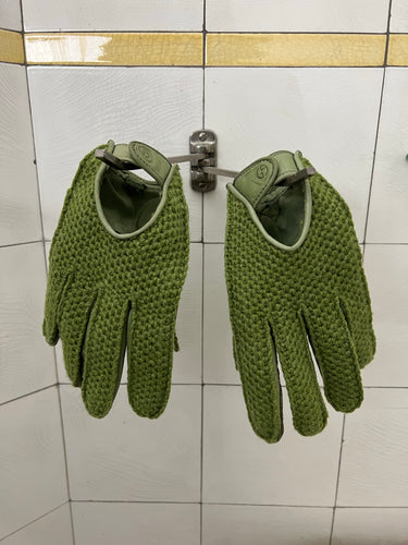 1980s Armani Tonal Green Gloves - Size M