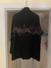 Load image into Gallery viewer, 1990s Yohji Yamamoto Pixelated Soundwave Graphic Zip-up Shirt - Size L
