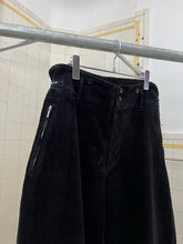 Load image into Gallery viewer, 1980s Katharine Hamnett Black Corduroy Baggy Trousers with Waist Synch and Tapered Cuff - Size XL