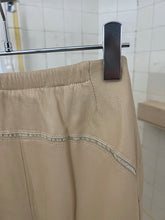 Load image into Gallery viewer, 2000s Mandarina Duck Beige Leather Skirt with Contrasting Mesh Detailing - Size XS