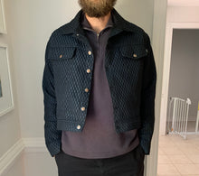 Load image into Gallery viewer, 1990s Dexter Wong Textured Synthetic Cropped Trucker Jacket - Size L